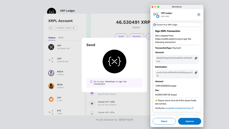 XRP Ledger on the MetaMask Snaps Directory